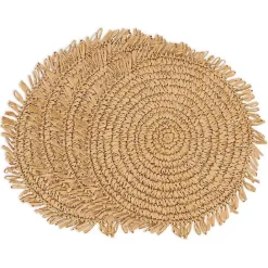 Kirklands Home Natural Rustic Raffia Placemats, Set of 4 Tan