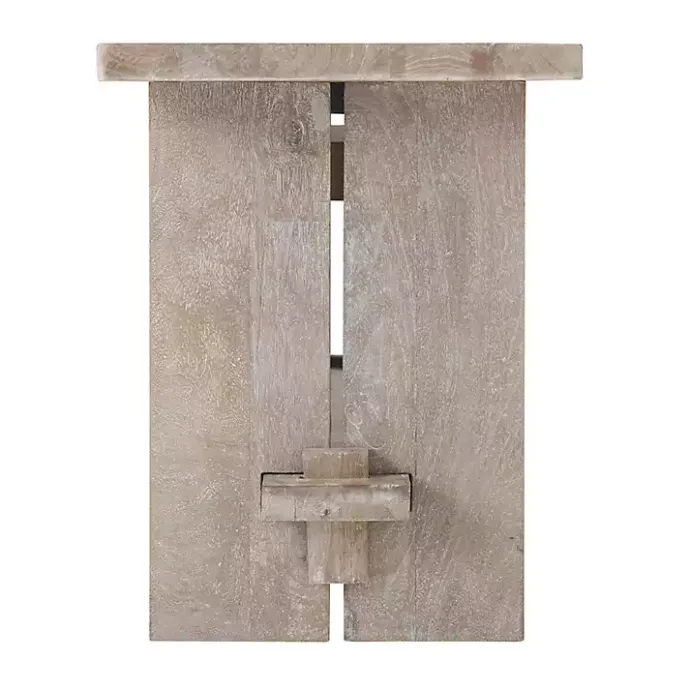 Sale Kirklands Home Natural Rustic Whitewashed Mango Wood Bench Tan