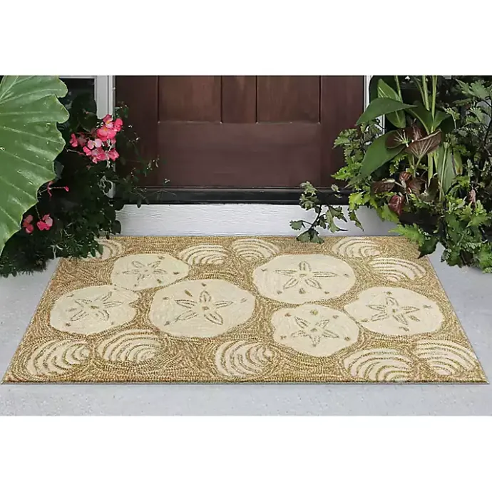 Online Kirklands Home Natural Sand Dollar Outdoor Accent Rug