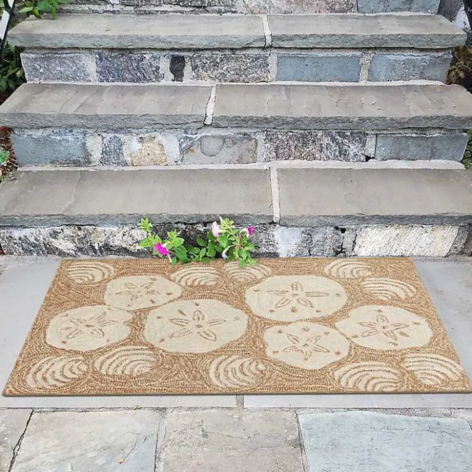 Online Kirklands Home Natural Sand Dollar Outdoor Accent Rug
