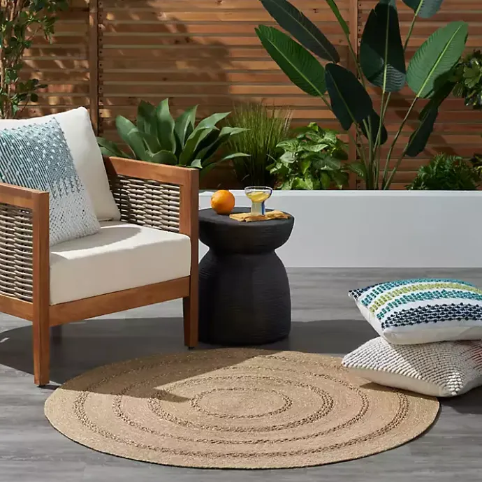 Hot Kirklands Home Natural Seagrass Indoor/Outdoor Area Rug, 4x4 Tan