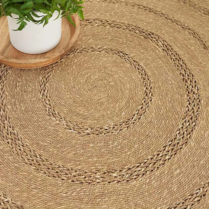 Hot Kirklands Home Natural Seagrass Indoor/Outdoor Area Rug, 4x4 Tan