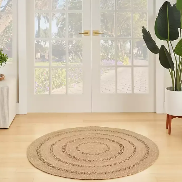 Hot Kirklands Home Natural Seagrass Indoor/Outdoor Area Rug, 4x4 Tan