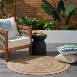Hot Kirklands Home Natural Seagrass Indoor/Outdoor Area Rug, 5x5 Tan