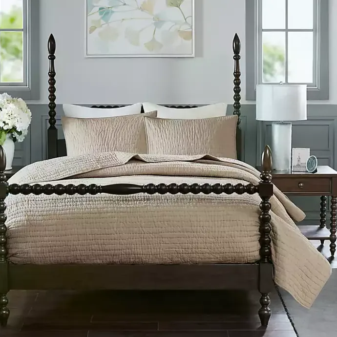 Sale Kirklands Home Natural Serene Quilted 3-pc. King Coverlet Set Tan