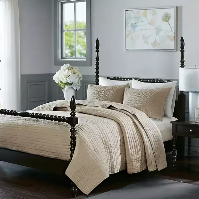 Sale Kirklands Home Natural Serene Quilted 3-pc. King Coverlet Set Tan