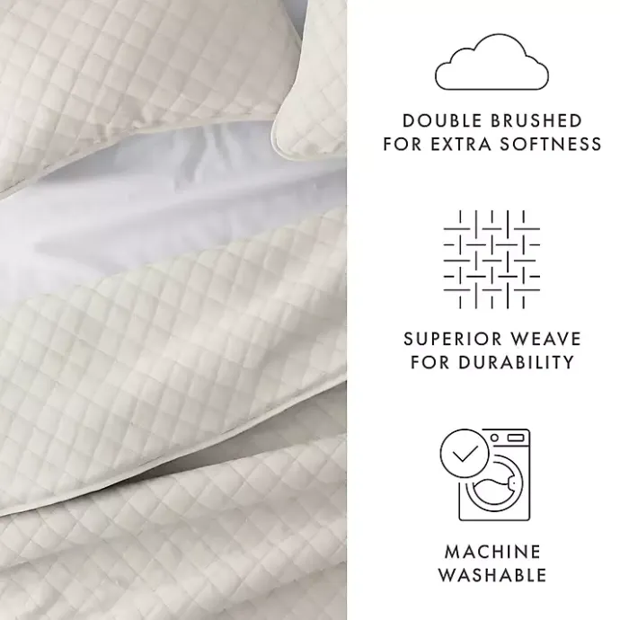 Clearance Kirklands Home Natural Stitched Diamond 2-pc. Twin Quilt Set Ivory