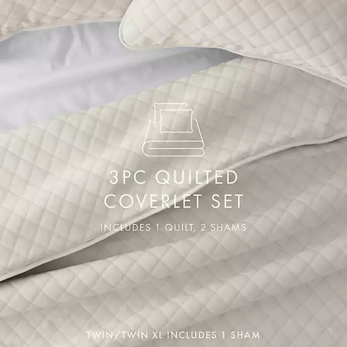 Clearance Kirklands Home Natural Stitched Diamond 2-pc. Twin Quilt Set Ivory