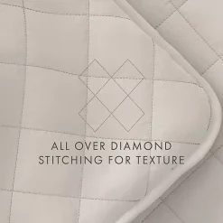 Outlet Kirklands Home Natural Stitched Diamond 3-pc. Queen Quilt Set Ivory