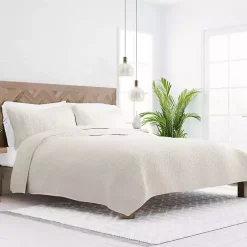 Online Kirklands Home Natural Stitched Floral 2-pc. Twin Quilt Set Ivory