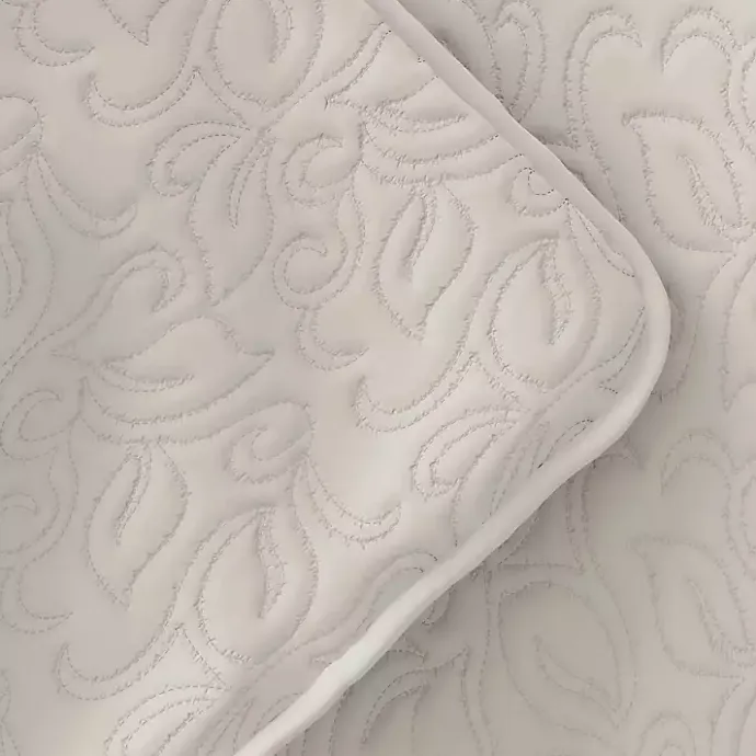 Hot Kirklands Home Natural Stitched Floral 3-pc. King Quilt Set Ivory