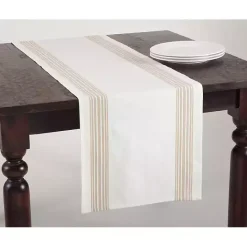 Discount Kirklands Home Natural Striped Border Table Runner