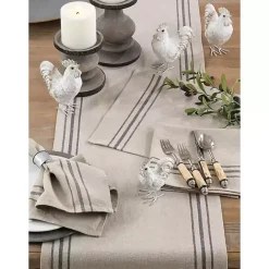 Discount Kirklands Home Natural Striped Linen Table Runner