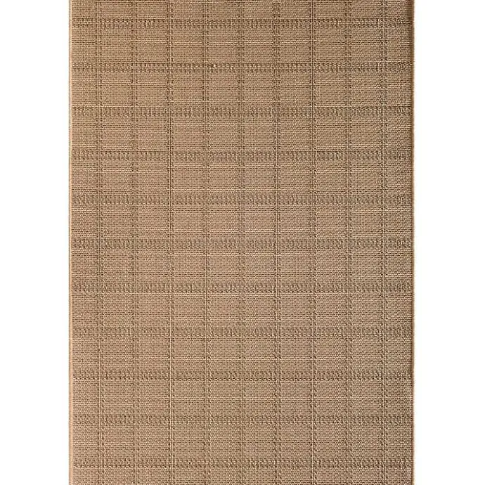 Sale Kirklands Home Natural Grid Outdoor Area Rug, 5x7 Tan