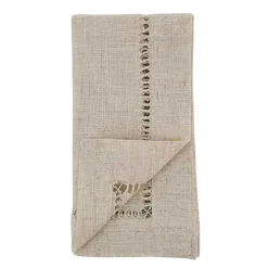 Online Kirklands Home Natural Hemstitch Boarder Napkins, Set of 12 Tan