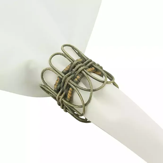 Kirklands Home Natural Twisted Rat Napkin Rings, Set of 4 Tan