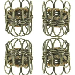 Kirklands Home Natural Twisted Rat Napkin Rings, Set of 4 Tan