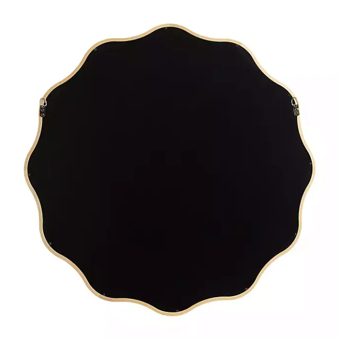 Hot Kirklands Home Natural Wavy Scallop Round Wall Mirror Tan