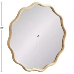 Hot Kirklands Home Natural Wavy Scallop Round Wall Mirror Tan