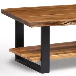 Sale Kirklands Home Natural Wood and Metal Coffee Table