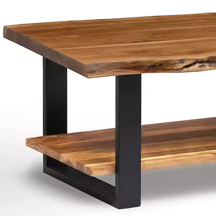 Sale Kirklands Home Natural Wood and Metal Coffee Table