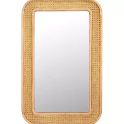 Sale Kirklands Home Natural Wood and Rattan Alessa Wall Mirror