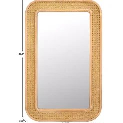 Sale Kirklands Home Natural Wood and Rattan Alessa Wall Mirror