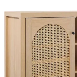 Clearance Kirklands Home Natural Wood and Rat 2-Door Sideboard Tan