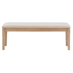 Hot Kirklands Home Natural Wood and Upholstered Seat Bench Tan