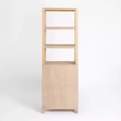 Outlet Kirklands Home Natural Wood Bookcase Modular Cabinet Tan