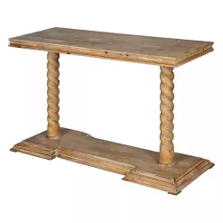 Kirklands Home Natural Wood Carley Console Table Tan