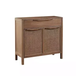 Best Kirklands Home Natural Wood 2-Door Cane Webbing Chest Tan