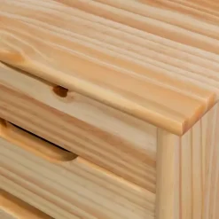 Hot Kirklands Home Natural Wood 6-Drawer Cary Storage Cart Tan