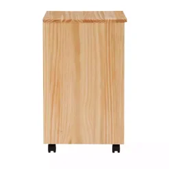 Hot Kirklands Home Natural Wood 6-Drawer Cary Storage Cart Tan