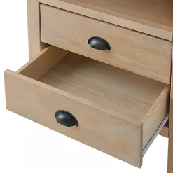 Best Kirklands Home Natural Wood Grain Open Storage Nightsd Tan