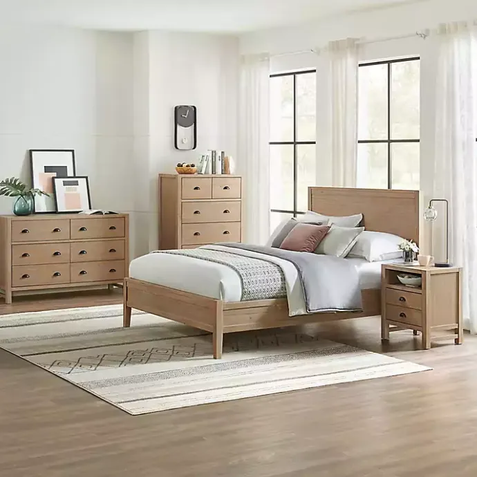 Best Kirklands Home Natural Wood Grain Open Storage Nightsd Tan