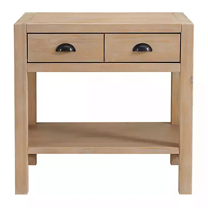 Sale Kirklands Home Natural Wood Grain Open Shelf Nightsd Tan