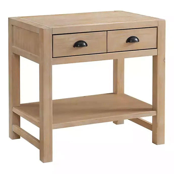 Sale Kirklands Home Natural Wood Grain Open Shelf Nightsd Tan