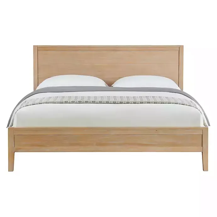 Discount Kirklands Home Natural Wood Grain Panel King Bed Tan
