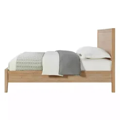 Discount Kirklands Home Natural Wood Grain Panel King Bed Tan