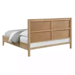 Discount Kirklands Home Natural Wood Grain Panel King Bed Tan