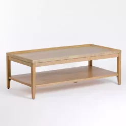 Discount Kirklands Home Natural Wood Hughes Coffee Table Tan