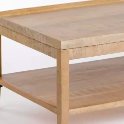 Discount Kirklands Home Natural Wood Hughes Coffee Table Tan