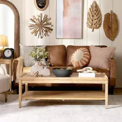 Discount Kirklands Home Natural Wood Hughes Coffee Table Tan