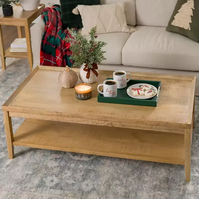 Discount Kirklands Home Natural Wood Hughes Coffee Table Tan