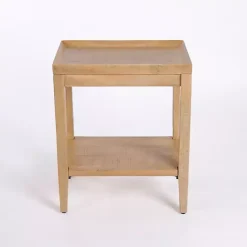 Kirklands Home Natural Wood Hughes Side Table Tan