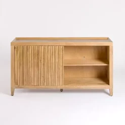 Clearance Kirklands Home Natural Wood Hughes Sliding Door Cabinet Tan