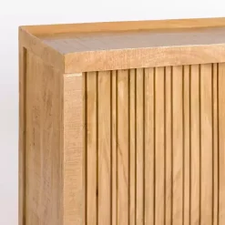 Clearance Kirklands Home Natural Wood Hughes Sliding Door Cabinet Tan