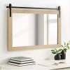 Sale Kirklands Home Natural Wood Metal Barn Door Wall Mirror