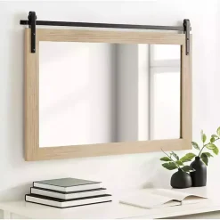 Sale Kirklands Home Natural Wood Metal Barn Door Wall Mirror